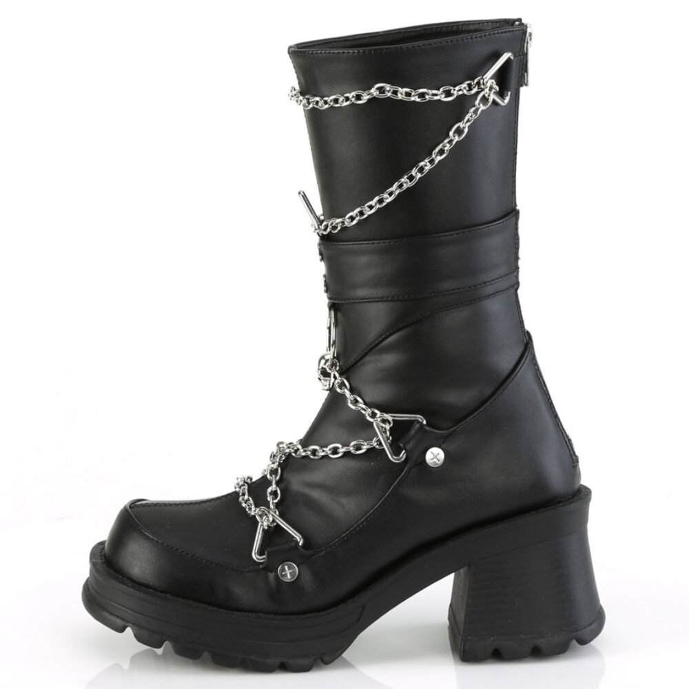 Platform Heel Chain Skull Gothic Boots